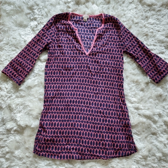 J. Crew factory Navy and pink tissue tunic petite - Picture 5 of 5
